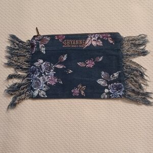 Shyanne Floral Fringe Denim Clutch
